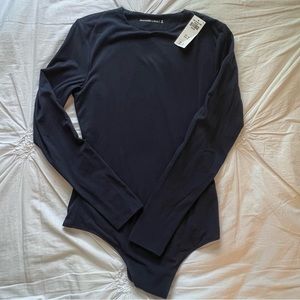 Abercrombie Navy Long Sleeve Bodysuit